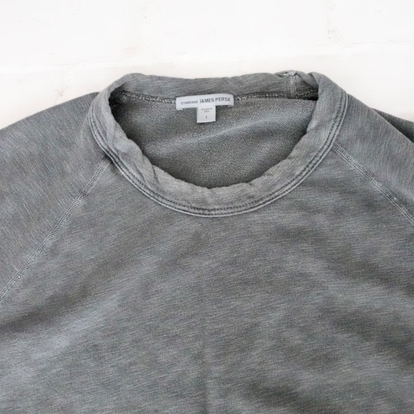 James Perse Mens Small Sweatshirt Size 1 GRAY Small Vintage Soft French Terry - Picture 1 of 4